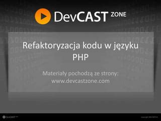 Refaktoryzacja kodu w języku PHP PPT