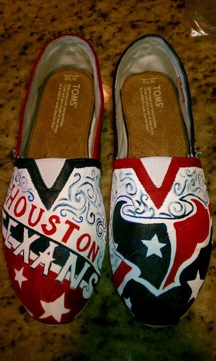 Hand Painted Houston Texans Toms By Cherry Texans Shoes