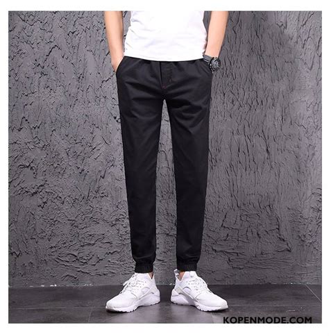 Broeken Heren Casual Broek Slim Fit Mini Trend Mannen Zwart Winkel