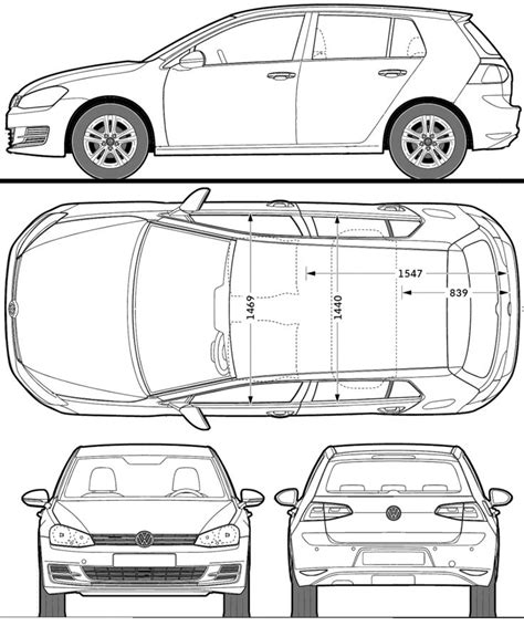 Volkswagen Golf 2013 Blueprint Download Free Blueprint For 3d