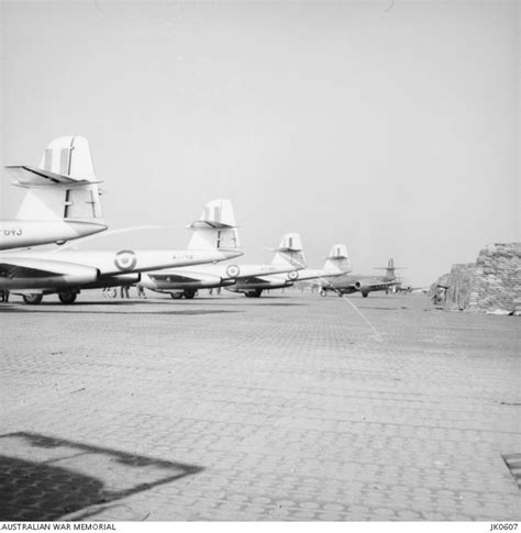 Kimpo South Korea 1952 07 Meteor Aircraft Of No 77 Squadron Raaf