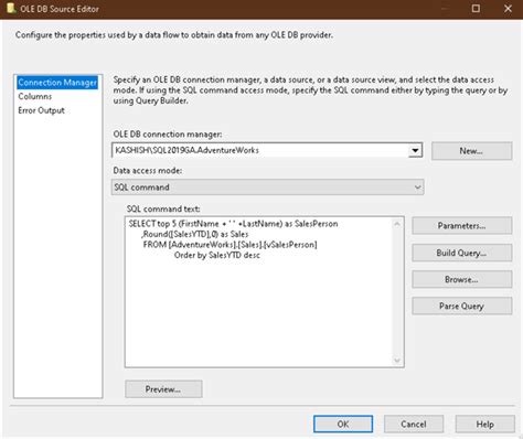 Recordset Destination In Ssis