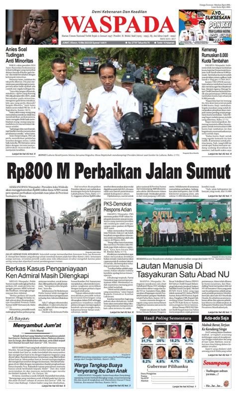 Waspada Jumat Mei Epaper Harian Waspada