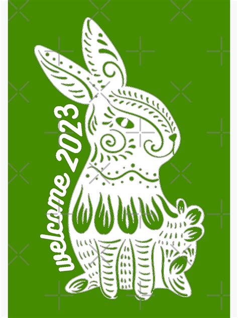 Welcome 2023 The Year Of The Rabbit Poster For Sale By Xiaoxiaocrt Redbubble