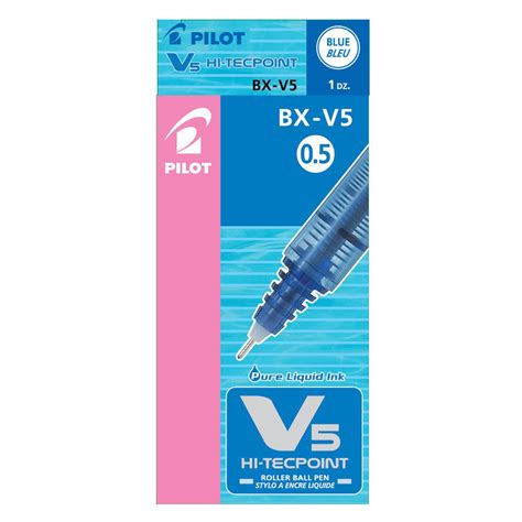 Pilot Hi Tecpoint V5 Rollerball Pens Blue Extra Fine 05 Mm Box Of