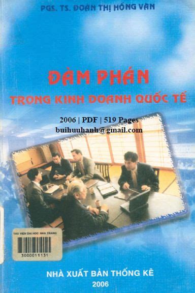 Đàm Phán Trong Kinh Doanh Quốc Tế Nxb Thống Kê 2006 Đoàn Thị Hồng