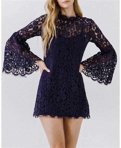 Endless Rose Womens Bell Sleeve Lace Dress Macys