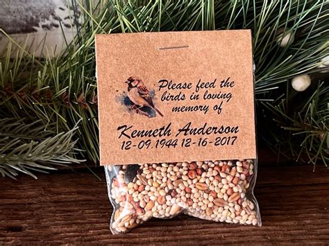 24 Bird Seed Funeral Favors Feed The Birds Celebration Of Life Memorial