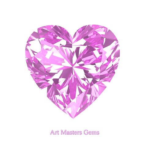 Art Masters Gems Standard 10 Ct Heart Light Pink Sapphire Created