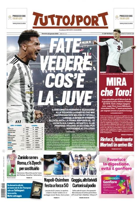 PRIMA PAGINA Tuttosport Napoli Osimhen Festa A Forza 50