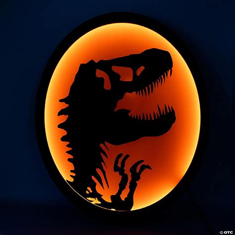 Jurassic Park T Rex Logo Led Wall Light Sign 12 Inches Tall Oriental Trading