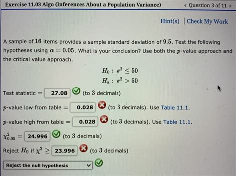 Solved Exercise 11 03 Algo Inferences About A Population Chegg