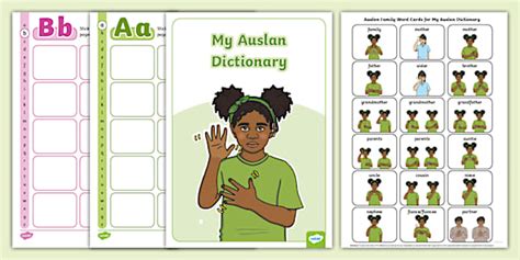 Auslan Family Word Cards For My Auslan Dictionary - Twinkl