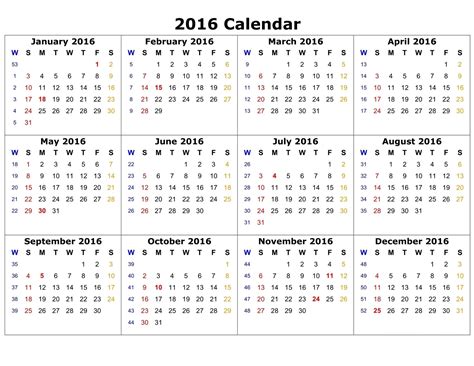 Calendar 2016 To Print In 2021 12 Month Calendar Printable Calendar
