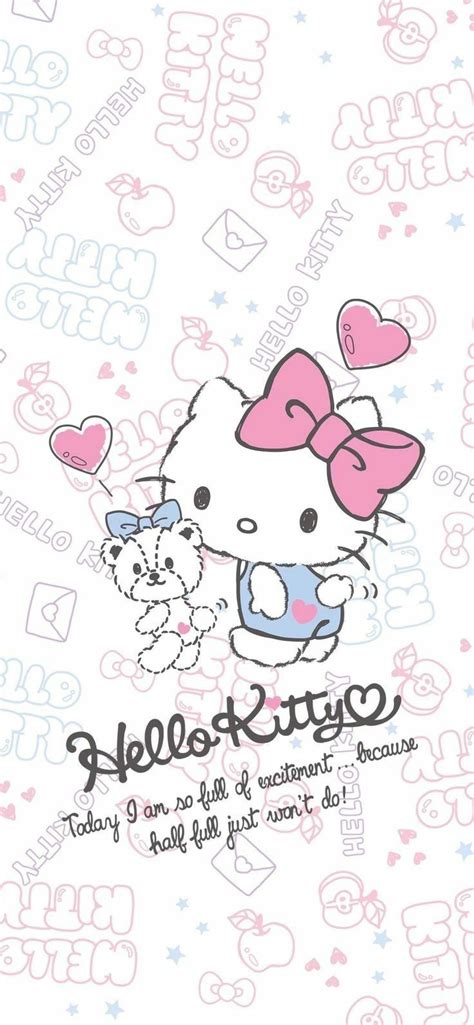 The Hello Kitty Wallpaper Has Hearts On It