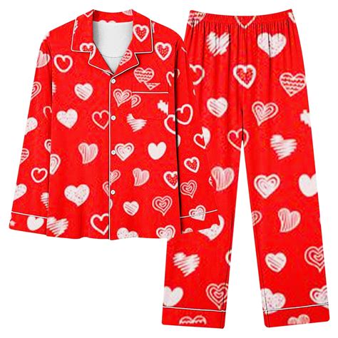 yievot Womens Button Down Pajamas Sets Valentines Day Gift Pajamas Long