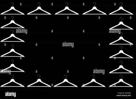 Fashion Clothes Hanger Pattern On Black Background Stock Photo Alamy