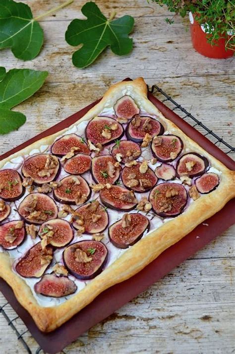 Honeyed Fig Goat S Cheese Tart With Walnuts Thyme Chocolate