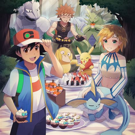 Pikachu Ash Ketchum Misty Vaporeon Psyduck And 5 More Pokemon And