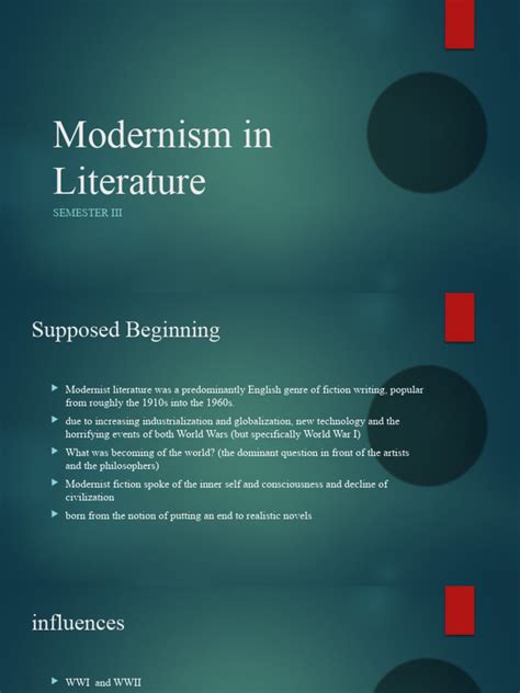 Modernism in Literature | PDF | Modernism | Literary Modernism