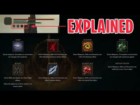Status Bar Explained Elden Ring Character Effects Icons YouTube