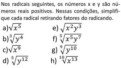 AULA 2 SIMPLIFICAÇÃO DE RADICAIS Simplifique cada radical retirando