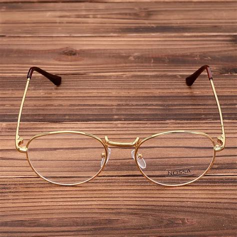 Copper Glasses Frame Women Men Retro Round Metal Eyeglasses Frame Clear