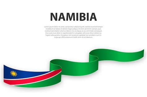 Premium Vector Waving Ribbon Or Banner With Flag Of Namibia Template