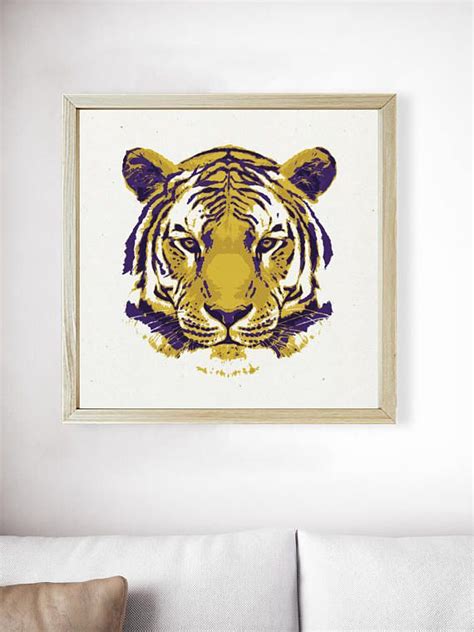 Printable Tiger Art Tiger Print Lsu Mens Decor Mancave Purple