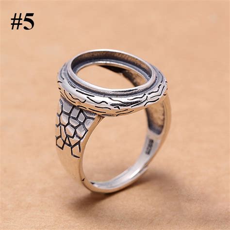 925 Sterling Silver Adjustable Mount Ring Oval Setting Blank Etsy