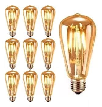 Kit 6 Lâmpadas Filamento Led Retrô Vintage 4w Quente St64 Luz Amarelo