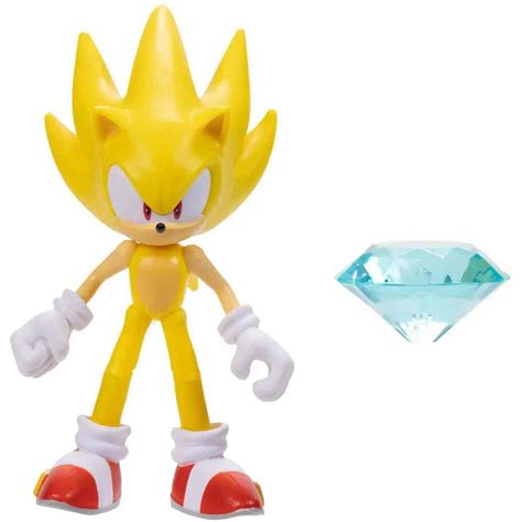 Jakks Pacific Sonic The Hedgehog Super Sonic With Chaos Emerald 10 Cm