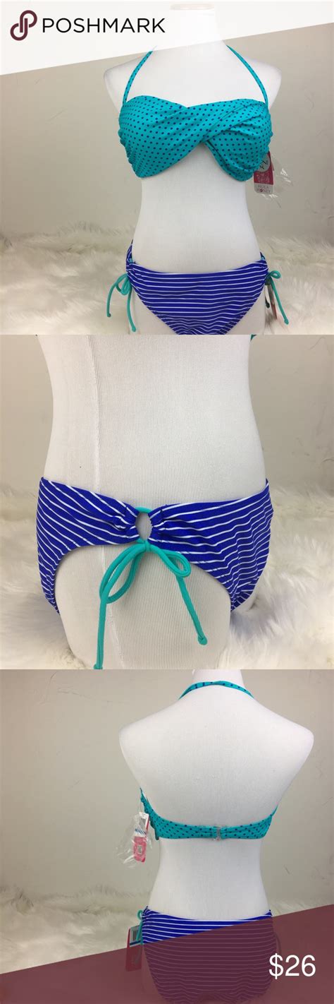 Hula Honey Polka Dot And Stripped Bikini Bikinis Two Piece Bikini