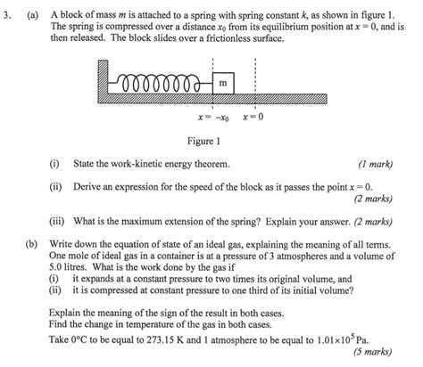 Solved 3 A A Block Of Mass M Is Attached To A Spring With Chegg