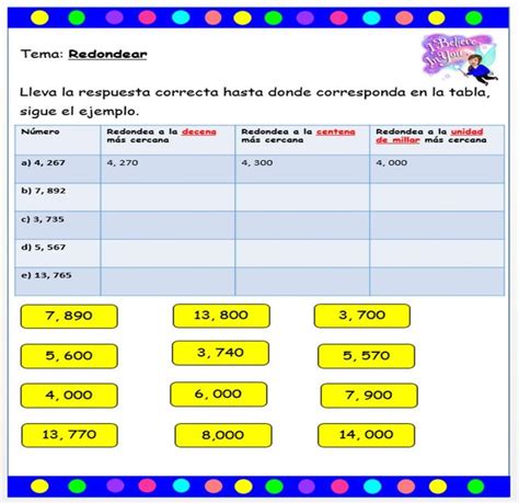 Redondear Ficha Interactiva Educacion Matematicas Matematicas