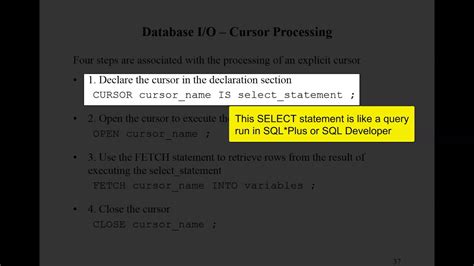 Plsql Cursors And Stored Procedures Youtube