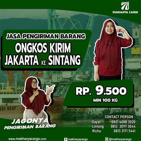 Ongkos Kirim Jakarta Sintang Gratis Jemput Barang