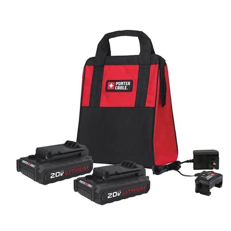 Porter Cable 2 Pack 20 Volt Max 13 Amp Hour 13 Amp Hour Lithium Power Tool Battery Charger