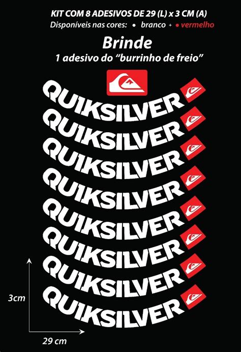 Adesivo Quiksilver Roda Moto Kit 8 Adesivos Parcelamento Sem Juros