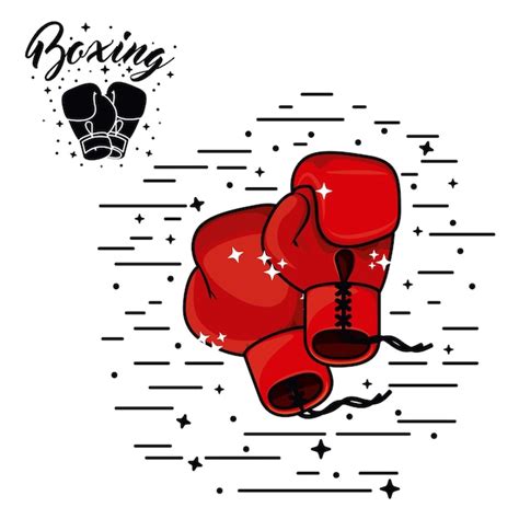 Diseño de deporte de boxeo Vector Premium