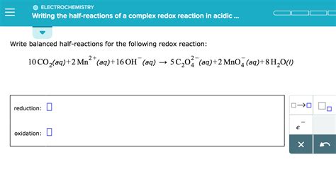 Solved Write Balanced Half Reactions For The Following Redox Chegg