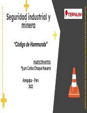 Tarea 4 Codigo de Hammurabi pdf Seguridad industrial y minera Código