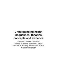 Understanding Health Inequalities Theories Understanding Health