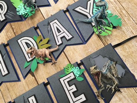 Jurassic World Banner Jurassic World Banner Dinosaur Banner Etsy