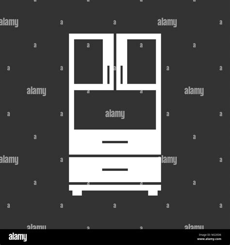 Cupboard Icon On Black Background Modern Flat Pictogram For Business