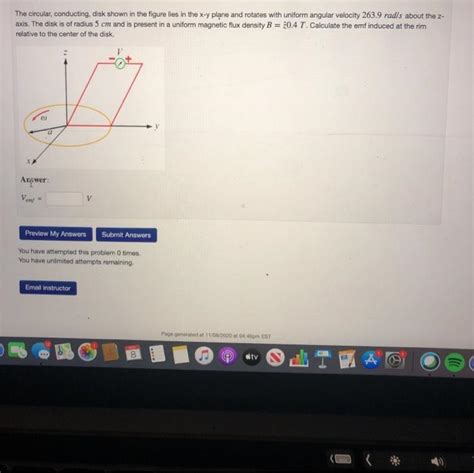 Solved The Circular Conducting Disk Shown In The Figure Chegg