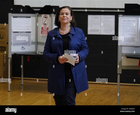 Sinn Fein Leader Mary Lou Mcdonald Casts Her Vote In The Local And