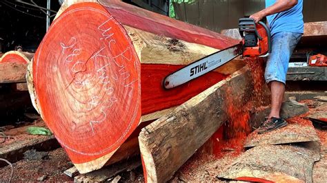 Giant Red Wood Lathe Skills Extremely Dangerous Wood Lathe YouTube