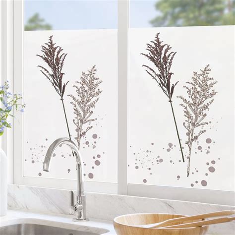 Fensterfolie Sichtschutz Botanisches Aquarell Schwingelschilf