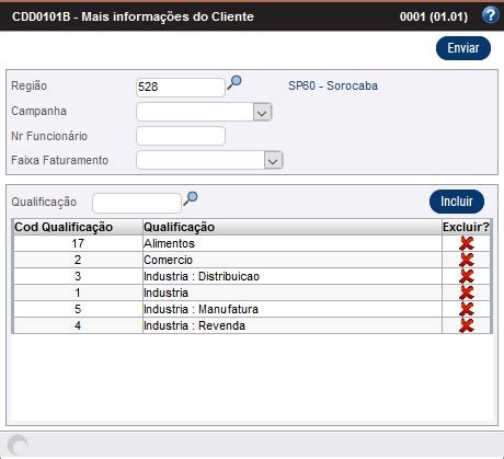 Módulos Cadastros Gerais CDW0101 Clientes CDD0101B Mais